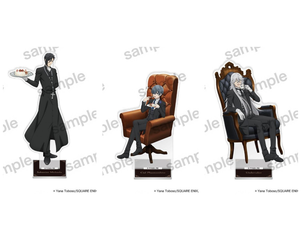 Black Butler - Stand Acrylique Ciel Phantomhive / Sebastian Michaelis / Undertaker - Maneki Neko - Sugoi Shop
