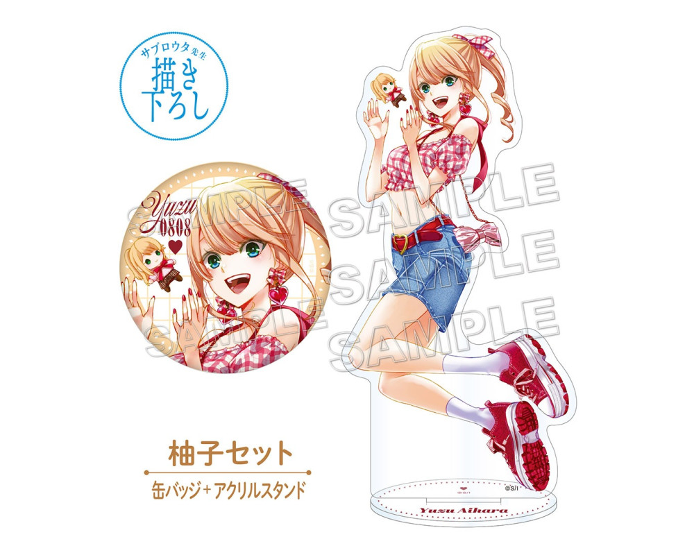 Citrus + - HappyBirthday Stand Acrylique & Badge Yuzu Aihara - Sugoi Shop
