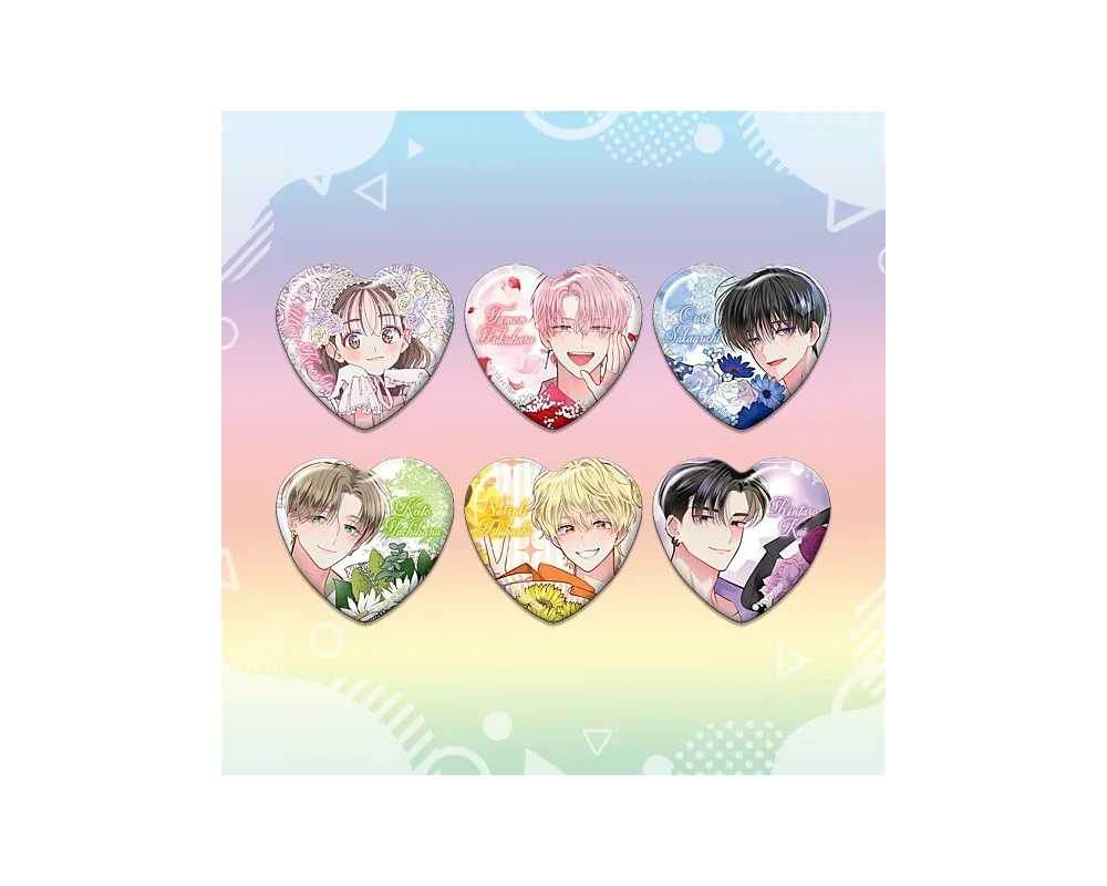 Badge Heart-shaped Character Tamon's B Side Set of 6 - Sugoi Shop