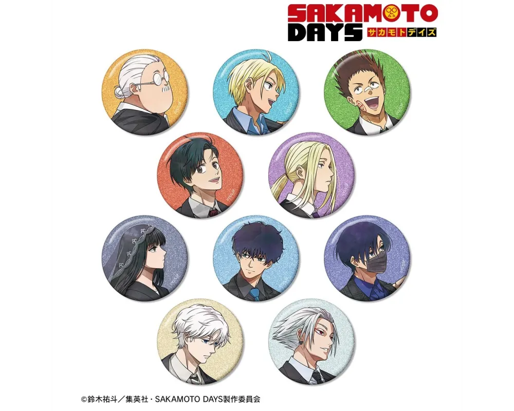 Set 10  Badges Glitter Sakamoto Days Suit Journey ver. - Sugoi Shop