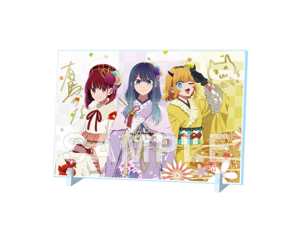 Panel Acrylic Kana, Akane & Memcho - New Year 2026 ver. Foil-stamped signature - Oshi no Ko - Sugoi Shop