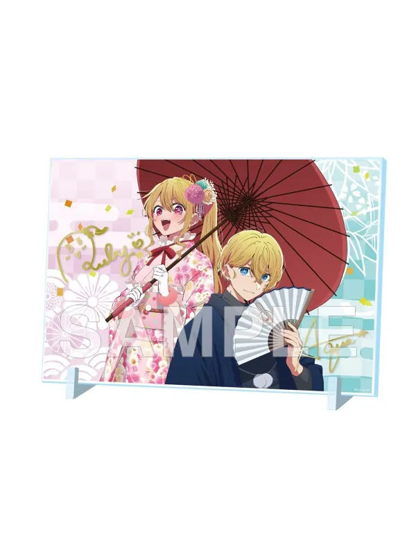 Panel Acrylic Aqua & Ruby - New Year 2026 ver. Foil-stamped signature